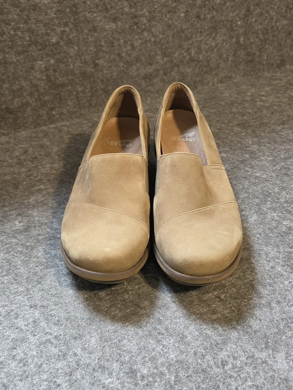 Dansko Julia Nubuck Slip-On Loafers in Tan Suede